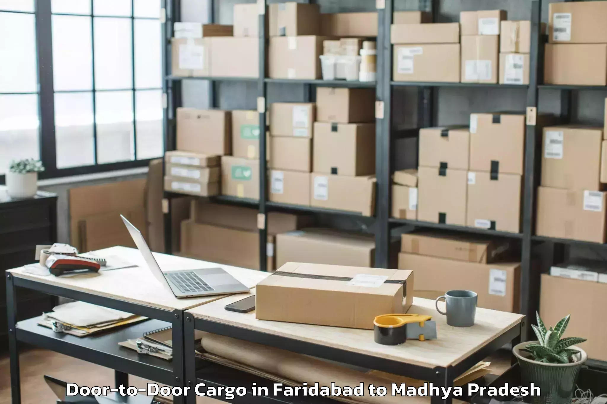 Top Faridabad to Dhamnod Door To Door Cargo Available